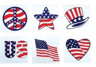 Assorted USA Patriotic Temporary Tattoos   Pack of 144 Health & Personal Care