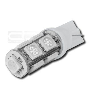 LED T10 W 5050 9SMD LED WH, T10 Adapter 5050 194 168 W5W 9 SMD 12V Bright White Led Wedge Light for Interior Dome Lamp Trunk Door Panel Center Map Console Bulb: Automotive