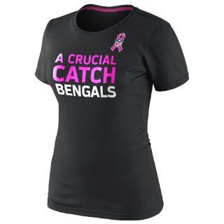 Nike Cincinnati Bengals Womens Breast Cancer Awareness Attitude T Shirt   Black : Sports Fan T Shirts : Sports & Outdoors