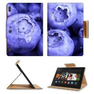 Fruits Food Plants Macro Berries Blueberries  Kindle Fire HDX 8.9 [2013 Version] Premium Deluxe Pu Leather Flip Case Stand Magnetic Cover Open Ports Customized Made to Order Support Ready 9 13/16 Inch (250mm) X 6 7/8 Inch (175mm) X 11/16 Inch (17mm) Liil P