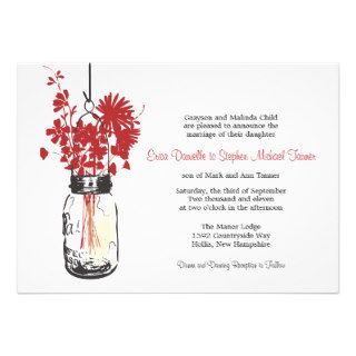 Mason Jar & Wild Flowers Personalized Invitations