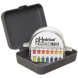 Micro Essential Lab 194 Plastic Hydrion Wide Range Spectral pH Test Paper Dispenser, 1   14 pH, Double Roll (case of 10) Ph Test Strips