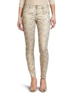 Democracy Women's Coated Justice Jegging In Snake Print Jean, Gold, 8