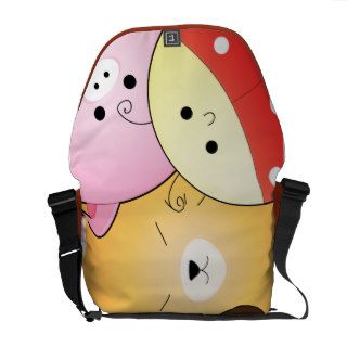 cute chibi kawaii animal faces courier bag