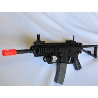 *Spring Powered Para Style Mini M249 Para Airsoft Gun 200 FPS Airsoft Rifle With Bipod, Laser, 800 Count Grenade BB's, FREE PISTOL, and 21" Airsoft UZI FPS 209 Shoots HARD! : Sports & Outdoors