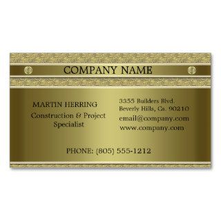 Construction Gold Metal Embossed Business Card Templates