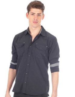 191 Unlimited 'Watts' Solid Black Fashion Shirt XL at  Mens Clothing store