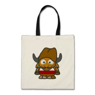 Funny pirate character gnu canvas bags