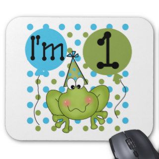 Blue Frog 1st Birthday Tshirts and Gifts Mouse Pad