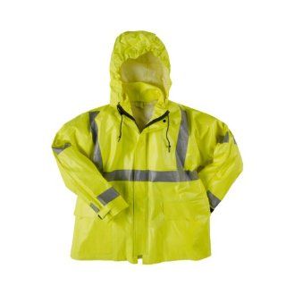 Neese 227AJ Dura Arc I Series PVC/Nomex ANSI Class 3 Arc Flash Jacket with Tuck Away Hood, Medium, Fluorescent Yellow: Protective Lab Coats And Jackets: Industrial & Scientific