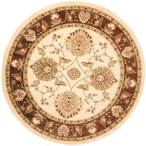 Safavieh Lyndhurst Ivory/Brown 5 ft. 3 in. x 5 ft. 3 in. Round Area Rug LNH555 1225 5R