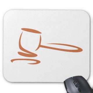 Gavel Representing a Judge in Swish Drawing Style Mousepads