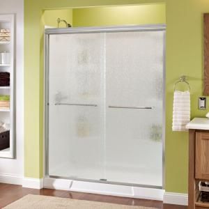 Delta Simplicity 59 3/8 in. x 70 in. Sliding Bypass Shower Door in Polished Chrome with Frameless Rain Glass 158841