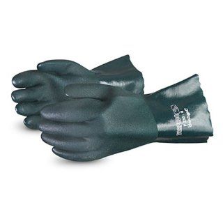 Superior F236 Torpedo Premium Double Dip PVC Glove with Fully Coated Gauntlet, Work, Chemical Resistant, 14" Length, Green (Pack of 1 Dozen): Chemical Resistant Safety Gloves: Industrial & Scientific