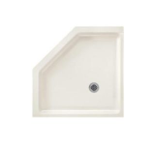 Swanstone 38 in. x 38 in. Neo Angle Shower Floor Solid Surface in Bisque SN00038MD.018
