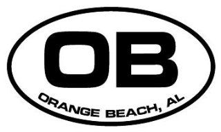 6" Orange Beach AL euro oval style printed vinyl decal sticker for any smooth surface such as windows bumpers laptops or any smooth surface. 