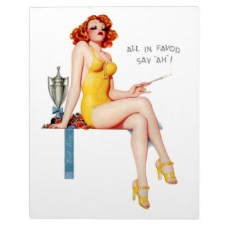 All In Favor Say Ah Pin Up Girl ~ Retro Art Photo Plaques