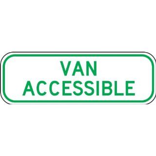 Accuform Signs FRA248RA Engineer Grade Reflective Aluminum Handicap Parking Sign, For Virginia, Legend "VAN ACCESSIBLE", 18" Width x 6" Length x 0.080" Thickness, Green on White: Industrial & Scientific