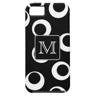 Your Letter. Black and White Monogram. Fun Pattern iPhone 5 Cases