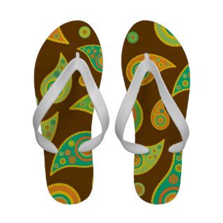 Colorful Paisley Pattern Flip Flops