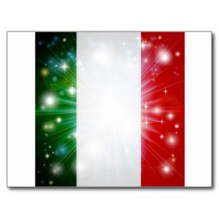 Italian flag background post card