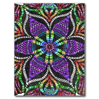 Rainbow Doily Mosaic Postcard