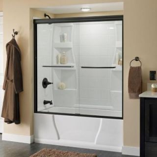 Delta Simplicity 59 3/8 in. x 56 1/2 in. Sliding Bypass Tub Door in Oil Rubbed Bronze with Frameless Clear Glass 159243