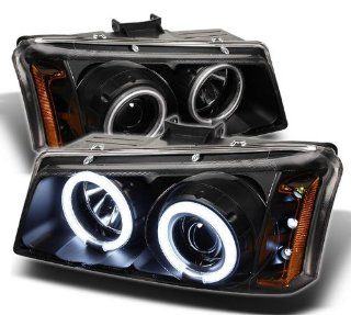 Chevy Silverado 1500/2500/3500 03 06 / Chevy Silverado 1500HD 03 07 / Chevy Silverado 2500HD 03 06 / Chevy Avalanche 02 06 CCFL LED (Replaceable LEDs) Projector Headlights   Black: Automotive