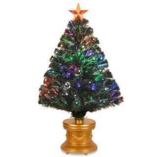 National Tree SZRX7 100R 36 1 Fiber Optic Radiance Firework Tree with Top Star and Gold and Gold Revolving LED Base, 36 Inch   Artificial Christmas Tree