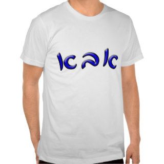 Abba In Hebrew Script Letters   3d Effect Tee Shirts