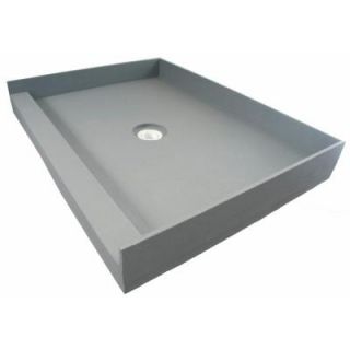 Fin Pan PreFormed 42 in. x 42 in. Single Threshold Shower Base in Gray with Center Drain PF 116