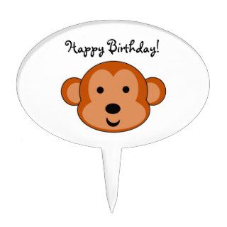 Cute monkey face cake topper