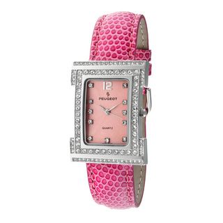 Peugeot Women's Silvertone Pink Leather Watch Peugeot Women's Peugeot Watches