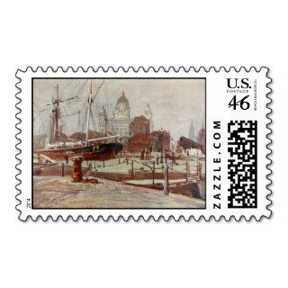 Among the Docks, Liverpool, Merseyside, England Postage Stamp