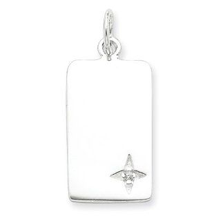 Sterling Silver Cubic Zirconia Polished Rectangle Cha: West Coast Jewelry: Jewelry