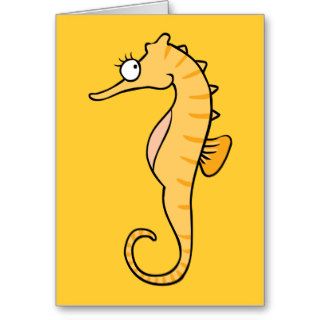 CARTOON SEAHORSE ocean creature aquatic life cute Greeting Card