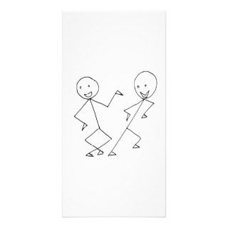 Stick Figures Dancing Photo Card Template
