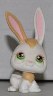 Rabbit #322 (White, Yellow ear and Chest,) Littlest Pet Shop (Retired) Collector Toy   LPS Collectible Replacement Single Figure   Loose (OOP Out of Package & Print): Everything Else