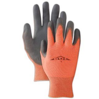 Magid GP140 ROC Nylon Shell Polyurethane Palm Coating Glove with Knit Wrist Cuff, Work, 10" Length, Size 11, Gray/Orange (Case of 12): Industrial & Scientific