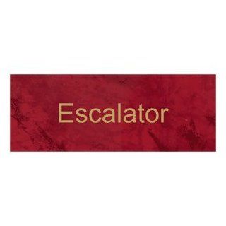 Escalator Gold on PortWine Engraved Sign EGRE 330 GLDonPTWN Escalator : Business And Store Signs : Office Products