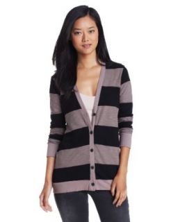 Michael Stars Women's Rugby Stripe Long Sleeve Cardigan, Quicksand, One Size at  Womens Clothing store
