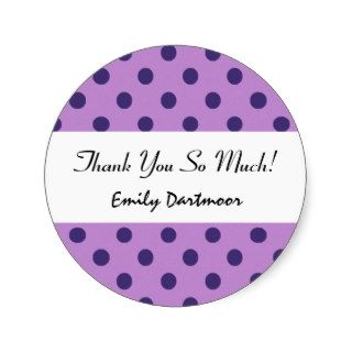 Purple Polka Dots Thank You Baby Shower CO100 Stickers