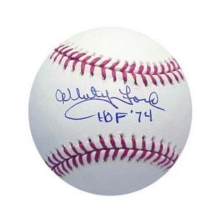 Whitey Ford Autographed/Hand Signed Rawlings Official MLB Baseball with HOF 74 Inscription: Sports Collectibles