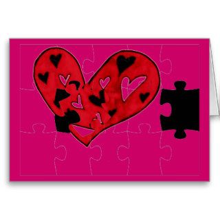 Missing puzzle piece to my heart greeting card