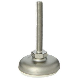 J.W. Winco 8N63TW5/A Series GN 340.5 Stainless Steel Leveling Mount with White Rubber Pad Inlay, Without Nut, Shot Blast Finish, Metric Size, 50mm Base Diameter, M8 x 1.25 Thread Size, 63mm Thread Length Vibration Damping Mounts Industrial & Scientif
