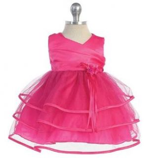 Chic Baby Fuchsia Tulle Tiered Special Occasion Dress Baby Girls 3 24M: Infant And Toddler Special Occasion Dresses: Baby