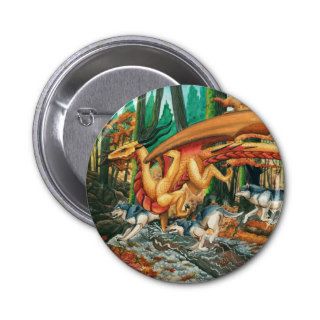 Dragon Running with Wolves by Carla Morrow Buttons