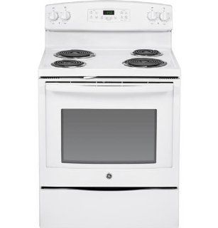 GE JB350DFWW 30" White Electric Coil Range: Appliances