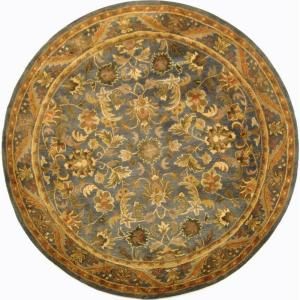 Safavieh Antiquity Blue/Gold 6 ft. x 6 ft. Round Area Rug AT52C 6R