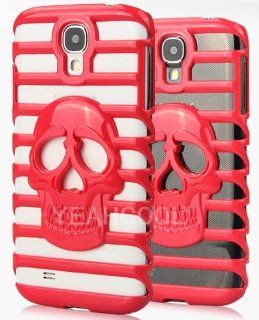 HJX Red S IV i9500 Creative Cool Skull Head Shutter High Ladder Hollow Bumper PC Hard Case Protective Cover For Samsung Galaxy S IV 4 i9500 Cell Phones & Accessories